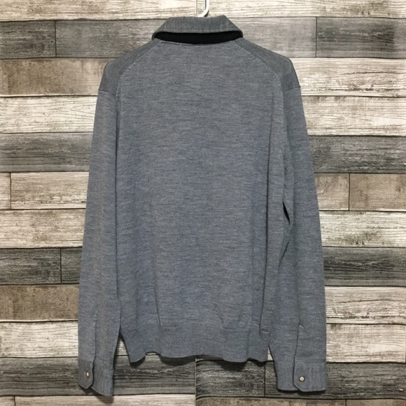 Robert Graham Wool Sweater Polo Men’s M Gray Pullover Collared - Picture 5 of 10